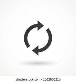 rotation arrow icon refresh. cyclic arrows refund vector icon. update graphic symbol Vector Illustration