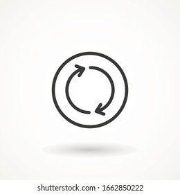 rotation arrow icon refresh. cyclic arrows refund vector icon. update graphic symbol Vector Illustration