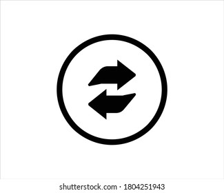 Rotation arrow icon refresh. cyclic arrows refund vector icon. update graphic symbol Vector Illustration.