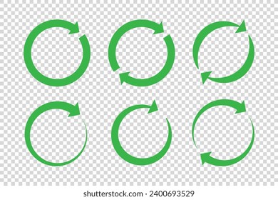 Rotation arrow icon vector. Arrows eco green symbol