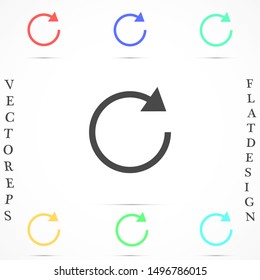 rotation arrow icon vector EPS 10, abstract sign circular motion process flat design, illustration modern isolated badge for infographic, website or app.
