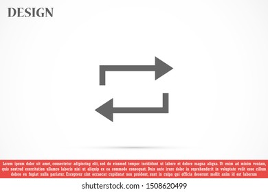 rotation arrow icon vector EPS 10, abstract sign circular motion process flat design, illustration modern isolated badge for infographic, website or app.

