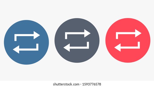 rotation arrow icon vector EPS 10, abstract sign circular motion process flat design, illustration modern isolated badge for infographic, website or app.
