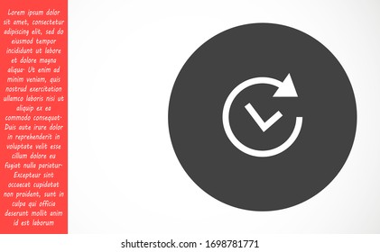 rotation arrow icon vector EPS 10, abstract sign circular motion process flat design, illustration modern isolated badge for infographic, website or app.