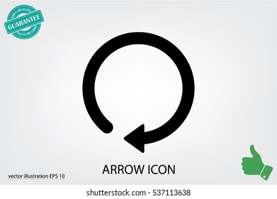 rotation arrow icon vector EPS 10, abstract sign circular motion process flat design,  illustration modern isolated badge for infographic, website or app.