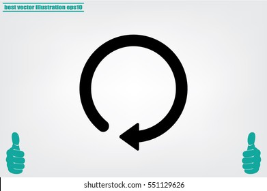 rotation arrow icon vector EPS 10, abstract sign circular motion process flat design,  illustration modern isolated badge for infographic, website or app