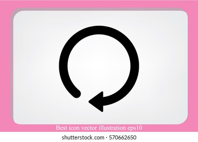 rotation arrow icon vector EPS 10, abstract sign circular motion process flat design,  illustration modern isolated badge for infographic, website or app.