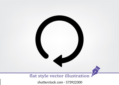 rotation arrow icon vector EPS 10, abstract sign circular motion process flat design,  illustration modern isolated badge for infographic, website or app.