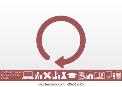 rotation arrow icon vector EPS 10, abstract sign circular motion process flat design,  illustration modern isolated badge for infographic, website or app.