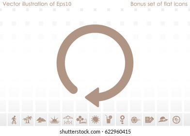 rotation arrow icon vector EPS 10, abstract sign circular motion process flat design,  illustration modern isolated badge for infographic, website or app.