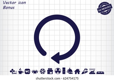 rotation arrow icon vector EPS 10, abstract sign circular motion process flat design,  illustration modern isolated badge for infographic, website or app.