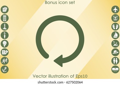 rotation arrow icon vector EPS 10, abstract sign circular motion process flat design,  illustration modern isolated badge for infographic, website or app.