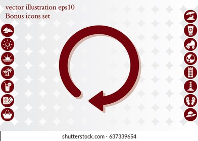 rotation arrow icon vector EPS 10, abstract sign circular motion process flat design,  illustration modern isolated badge for infographic, website or app.