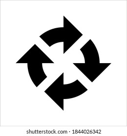 Rotation Arrow Icon Vector Illustration on white background color editable