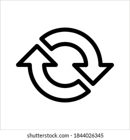Rotation Arrow Icon Vector Illustration on white background color editable