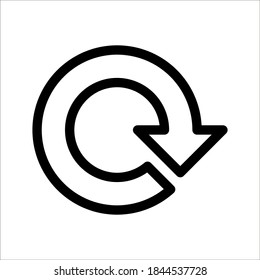 Rotation Pfeil-Symbol Vektorgrafik auf weißem Hintergrund, Farbe editierbar