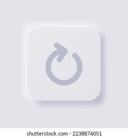 Rotation arrow icon, White Neumorphism soft UI Design for Web design, Application UI and more, Button, Vector.