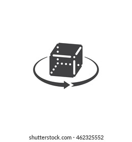 rotation arrow sign. 3d cube symbol. vector icon