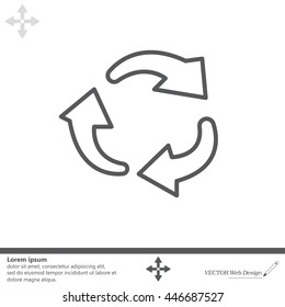 rotation arrows in a circle line icon. 