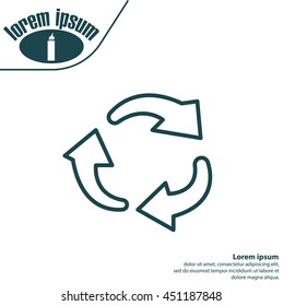 rotation arrows in a circle line icon. 