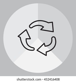 rotation arrows in a circle line icon. 