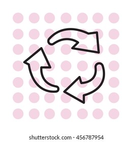 rotation arrows in a circle line icon. 