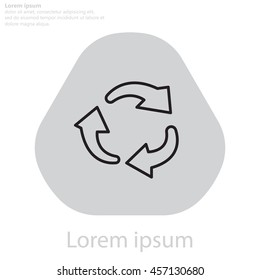 rotation arrows in a circle line icon. 