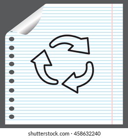 rotation arrows in a circle line icon. 