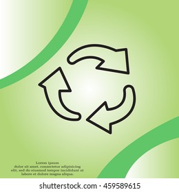 rotation arrows in a circle line icon. 