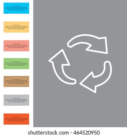 rotation arrows in a circle line icon. 
