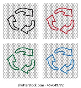 rotation arrows in a circle line icon. 
