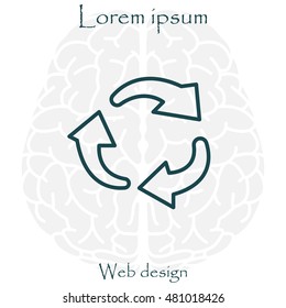 rotation arrows in a circle line icon. 
