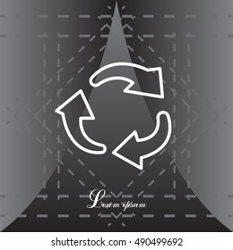 rotation arrows in a circle line icon. 