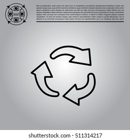 rotation arrows in a circle line icon. 