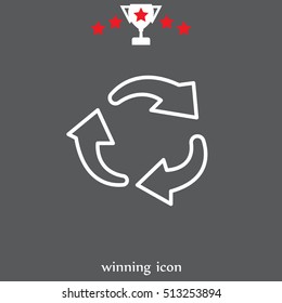 rotation arrows in a circle line icon. 