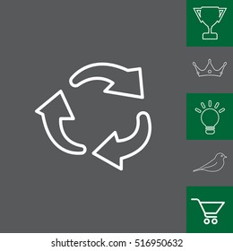 rotation arrows in a circle line icon. 