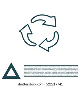 rotation arrows in a circle line icon. 