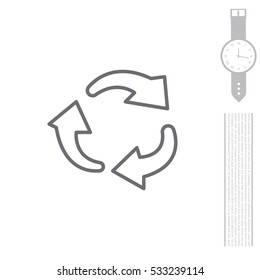 rotation arrows in a circle line icon. 