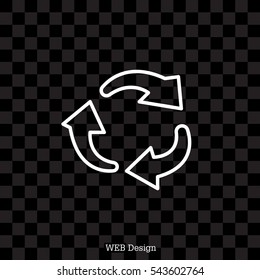 rotation arrows in a circle line icon. 