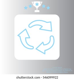 rotation arrows in a circle line icon. 