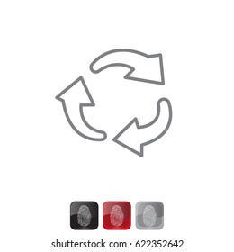 rotation arrows in a circle line icon. 