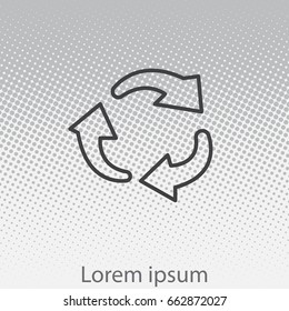 rotation arrows in a circle line icon. 