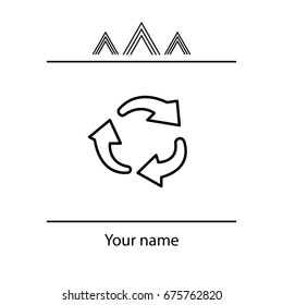 rotation arrows in a circle line icon. 