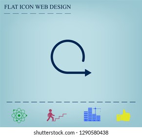 rotation arrows in a circle web icon. vector design