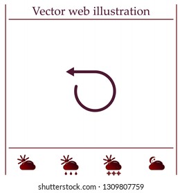 rotation arrows in a circle web icon. vector design