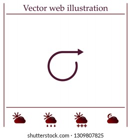 rotation arrows in a circle web icon. vector design