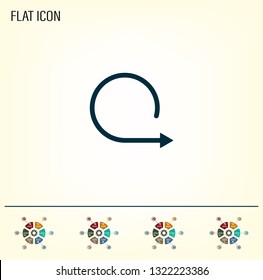 rotation arrows in a circle web icon. vector design