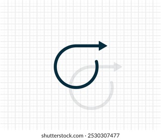 rotation arrows in a circle web icon. vector design