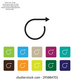 rotation arrows in a circle web icon. vector design