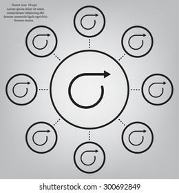 rotation arrows in a circle web icon. vector design